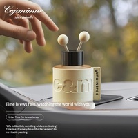 Nouveau diffuseur de parfum créatif pour voiture, avec bâtonnets en bois à embout sphérique et enveloppe en cuir, sans flamme, diffuseur passif de parfum, double usage bureau et voiture, OEM