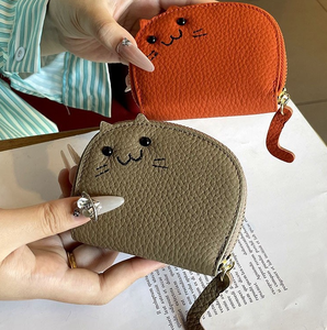 Porte-monnaie mini éléphant de dessin animé mignon, porte-cartes personnalisé en cuir véritable, portefeuille coloré pour femmes, adorable et luxueux, porte-monnaie animal - Product Image 3