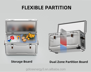 36L Movable Portable Fridge Dual-zone Dual Temperature Control Aluminum 12-240V Metal <b>Refrigerator</b> Car Boat Fridge 12v - Product Image 4