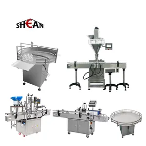 Complete 5000cph Powder Milk Ground Coffee Production Line Aluminum Tin Can Protein Powder Filling Sealing Labelingmachine