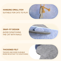 Maison pour chat pliable en feutre moderne de luxe faite à la main, grotte pour animaux de compagnie Peekaboo pour chats de petite et moyenne taille, design solide, retraite intérieure confortable