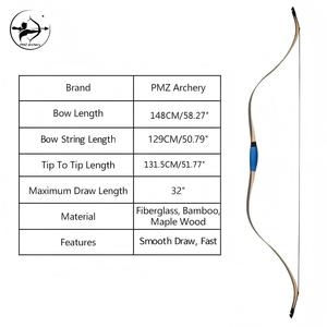 <span class=keywords><strong>Arc</strong></span> <span class=keywords><strong>classique</strong></span> polyvalent de 58 pouces pour le tir sportif, <span class=keywords><strong>arc</strong></span> léger pour l'équitation avec composants en fibre par PMZ Archery - Product Image 2