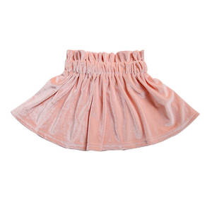 नए आगमन फैशन मल्टी रंग नरम ग्लिटर मखमल कपड़े बच्चे लड़की कपड़े मिनी स्कर्ट - Product Image 3