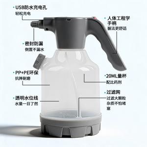 Bymaocar Portable Car Wash <b>Foam</b> Sprayer <b>Electric</b> High Pressure For Car Cleaning Gray PP Material - Product Image 2
