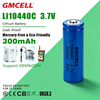 Batería de Litio GMCELL al por Mayor 10440 3.7V 350mAh Li10440C, Celda de Batería Recargable con Cátodo LiNiMnCoO2, 300 Ciclos para Dispositivos Pequeños