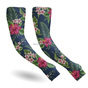 Manches longues de protection UV pour hommes et femmes, motif floral tropical personnalisé, rafraîchissantes, pour le jardinage, avec trous pour les pouces, manches de protection pour agriculteurs - Product Image 1