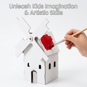 Kit de bricolage éducatif pour loisirs créatifs en papier : Jouets <span class=keywords><strong>à</strong></span> dessiner et <span class=keywords><strong>à</strong></span> peindre, avec kit de montage de <span class=keywords><strong>moulin</strong></span> <span class=keywords><strong>à</strong></span> <span class=keywords><strong>vent</strong></span> en carton pour enfants - Unisexe - Product Image 2