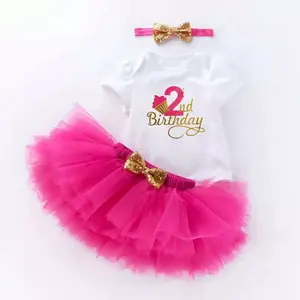 Vestido De Aniversário 1 Ano Menina New Born Baby Girl Dress Roupas de verão para meninas Party Tutu Dresses Outfit Kids Clothing