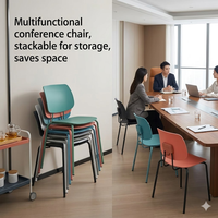 Chaise de conférence ergonomique multifonctionnelle empilable avec rangement, chaise de formation réglable pour étudiants