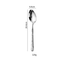 Ensemble en acier inoxydable, cuillère à dîner à manche martelé, fourchette, couteau de table dentelé et cuillère à dessert, ensemble de 4 ou 5 pièces