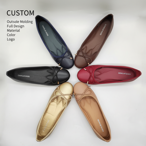 Nuevas Bailarinas Planas para Mujer con Lazo Decorativo, <span class=keywords><strong>Punta</strong></span> Redonda, Zapatos Planos de Cuero, Calzado Elegante e Informal, Venta al por Mayor, Fábrica, OEM, Logotipo Personalizado - Product Image 1