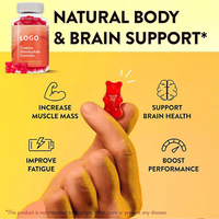 Complément de créatine pour adultes OEM ODM sous forme de bonbons gélifiés pour le gain de masse musculaire, la force et la puissance, soutient la taille des muscles, compléments alimentaires
