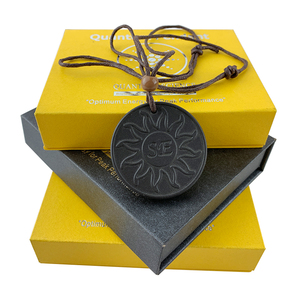 Pendentifs sans cadre en <span class=keywords><strong>pierre</strong></span> volcanique noire SE, <span class=keywords><strong>pierre</strong></span> de lave tournesol, bijoux de mode, pendentif quantique scalaire avec boîte - Product Image 4