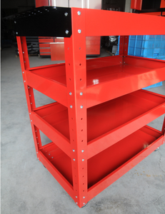 Estante de Almacenamiento de Herramientas para Detallado de Automóviles de Tres Niveles, Metálico, Color Naranja, Personalizado, para Servicio Automotriz - Product Image 3