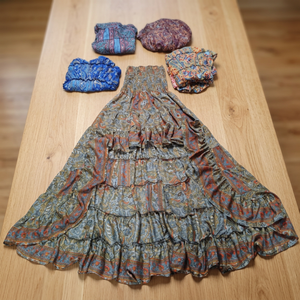 Nouvelle Robe Saree Bohème Sans Bretelles Longue en Dentelle Florale à Volants Tendance Haute Couture Anti-Statique Écologique Été - Product Image 3