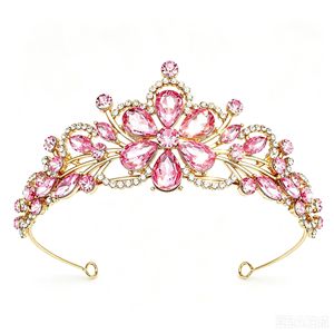 Corona <span class=keywords><strong>de</strong></span> Cristal <span class=keywords><strong>de</strong></span> Colores Surtidos al por Mayor <span class=keywords><strong>de</strong></span> Fábrica, Tiara <span class=keywords><strong>de</strong></span> Aleación con Pedrería, Corona <span class=keywords><strong>de</strong></span> <span class=keywords><strong>Flores</strong></span> Barrocas para Novia y Boda - Product Image 5