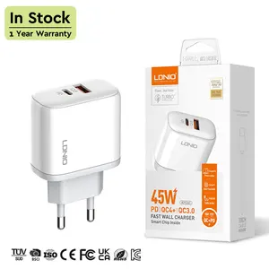 Ldnio OEM ODM 45W portable cell phone wall fast micro usb type c charger for cargadores para celular samsung chargeur original
