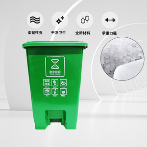 <b>Square</b> Classified Trash Can Plastic Thickened Foot Operated Indoor Outdoor Sorting Waste <b>Bins</b> Blue Green Red - Product Image 2