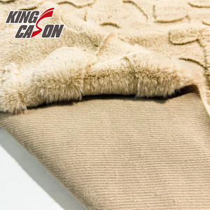 KINGCASON Fabrication directe 100% polyester, motif floral 3D personnalisé, couleur jaune uni, fourrure de <span class=keywords><strong>lapin</strong></span> pour literie égyptienne - Product Image 3