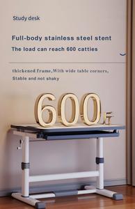 Ergonomischer Kinderheim-Schreibtischs tuhl Höhen verstellbarer Holz-Kinder lese tisch mit Rädern und Bücherregal-Rückenlehne - Product Image 6