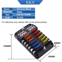 Nouvelle boîte à fusibles à lame 12 voies 12V-24V avec indicateur LED rouge, étanche, pour automobile, marine, bateau, camping-car, camion