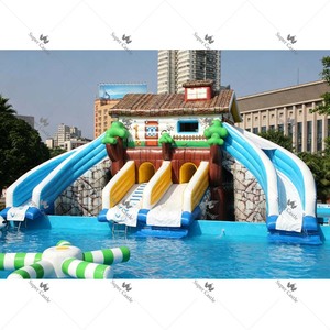 Structure gonflable aquatique mobile avec toboggan et <span class=keywords><strong>grand</strong></span> cadre métallique durable pour enfants et adultes, idéale pour les centres de villégiature et parcs d'attractions - Product Image 3