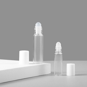 China Factory 5ml 10ml Clear Color Glass Roll On Bottle Essential Oil Bottle Plastic Roller Ball Bottle