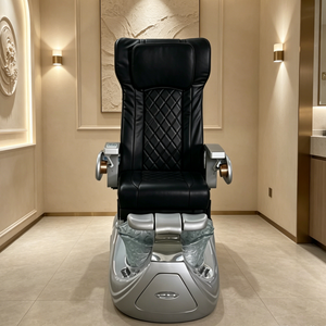 Sillón de Pedicura para Salón de Belleza, Color Negro, <span class=keywords><strong>Precio</strong></span> Directo de Fábrica, con Masaje Corporal y de Asiento, y Bañera para Pies - Product Image 1