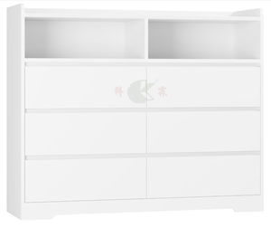 <span class=keywords><strong>Commode</strong></span> blanche à 6 tiroirs, armoire de rangement moderne avec 6 tiroirs, 23,6"L x 15,7"l x 31,5"H, idéale pour la maison et le bureau - Product Image 1