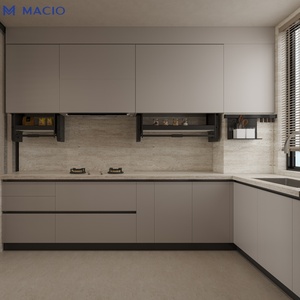 Isola <span class=keywords><strong>Cucina</strong></span> di Lusso MACIO con Base LED Sospesa e Mobile a Tutta Altezza Opaco, <span class=keywords><strong>Cucina</strong></span> Completa di Alta Gamma per Villa - Product Image 2