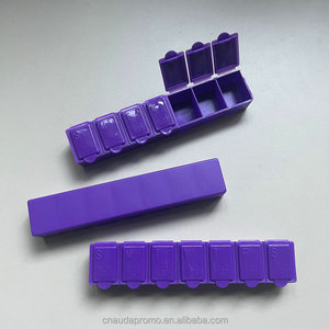 Custom Logo Promotional PP Plastic Single Row Pill Box with Engraved Alphabet Wholesale Weekly Organizer