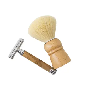 JDK 2 Pc Kit da barba sostenibile Set di pennelli per rasoio da barba bagnati ecologici