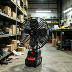 Ventilador de Trabajo Portátil Compacto de Metal de 8 Pulgadas, Funciona con Batería de 21V, Enchufe de CA, Doble Alimentación, <span class=keywords><strong>Malla</strong></span> Fácil de Limpiar, para Construcción, Camping, Pesca - Product Image 1