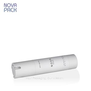 Bouteille de sérum sans air de lotion rechargeable colorée de 15ml 30ml 50ml 100ml bouteille de pompe sans air blanc brun mat noir pour les soins de la peau - Product Image 4