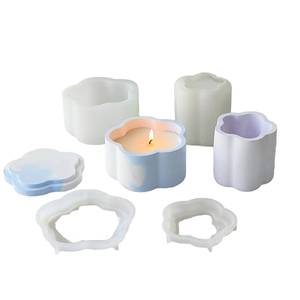 Moule en silicone en forme de fleur, non toxique, résistant à la chaleur, pour tasses à cire, facile à démouler, pour résine époxy, plâtre, porte-stylo, boîte de rangement, fabrication de savon - Product Image 1