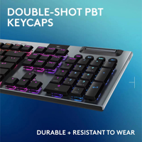 Keyboard Gaming Mekanik Nirkabel Logitech G915 X Lightspeed dengan Keycaps PBT Double-Shot RGB Backlit untuk Mac/PC Aluminium