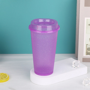 2025 mùa hè xu hướng mới cafe 16oz long lanh soda có thể tái sử dụng PP nhựa bong bóng trà cốc cà phê cốc có nắp - Product Image 6