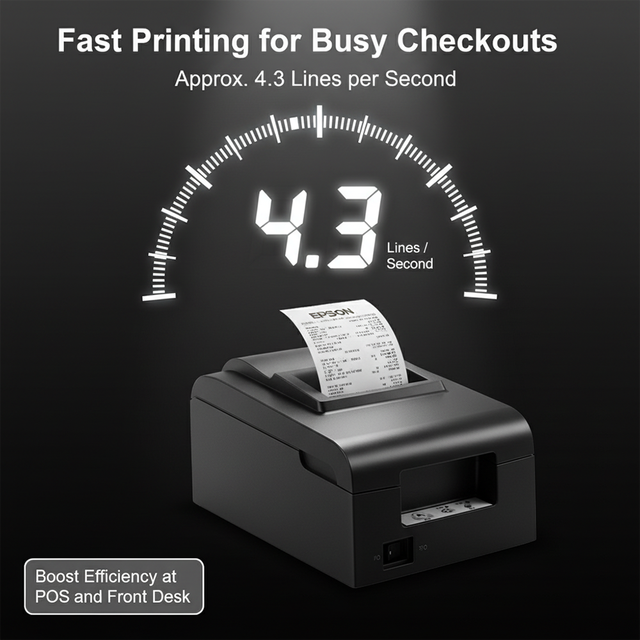 TM-U120II Dot Matrix Receipt Printer by E-pson 76mm 1+1 C-opy Capability for POS, Kitchen, Tax Invoice Printing