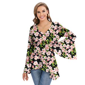 Ropa Mujer Estilo Samoa Americana Polinesia Tribal Patrón Camisas casuales Tops clásicos sueltos Blusas de gasa <span class=keywords><strong>floral</strong></span> - Product Image 5