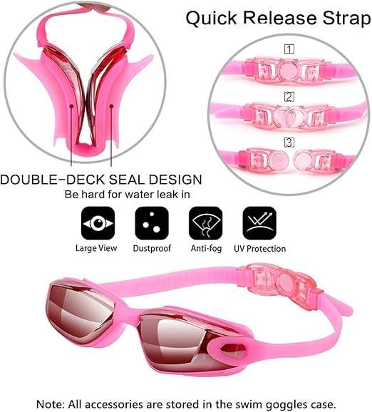 High Quality Adult Professional Anti Fog Swim Goggles with PC Lenses Eye Protection Waterproof Swimming Glasses