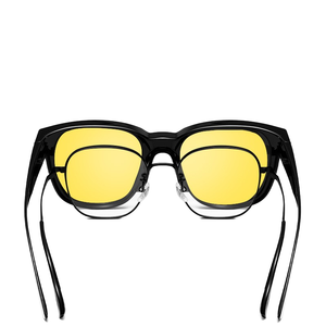 Lunettes de soleil unisexe or vert verres polarisés noir TR90 monture en métal style de rue coussinet nasal détachable logo lunettes de soleil - Product Image 3