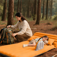 Matelas pneumatique moderne pliable et portable 4 saisons pour siège arrière de voiture, avec oreillers, en suède floqué et PVC, doux, confortable et étanche, pour le camping