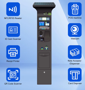 Kiosco de <span class=keywords><strong>Pago</strong></span> de Estacionamiento Solar que Funciona con Monedas, con Medidor Solar, Aceptador de Efectivo y Monedas, e Impresora de Tickets - Product Image 1