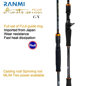 Canne à pêche spinning RYOBI RANMI <span class=keywords><strong>ULTIMATE</strong></span> <span class=keywords><strong>WARRIOR</strong></span> PLUS GX 120g avec anneaux Fuji complets, en nylon et fibre de verre, pour lancer longue distance, pour leurres, lac, ruisseau, rivière - Product Image 2