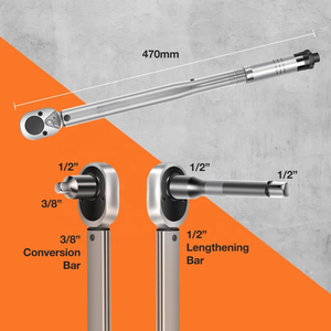 Clé dynamométrique 1/2'' - avec adaptateur 3/8 et barre d'extension, 30-210 Nm et 22,13-154,89 Ft.lb, pour voiture, vélo et réparations générales - Product Image 2