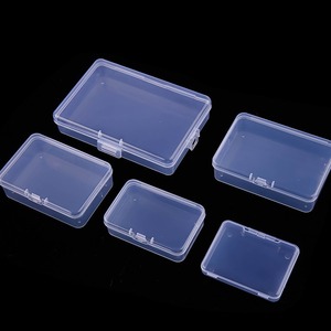 Rectangular Transparent Storage <b>Box</b> PP Plastic Parts <b>Box</b> Jewelry Desktop Organizer Cover Design Solid Color Rectangle Shape - Product Image 1