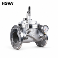 Vanne de régulation de pression à diaphragme à bride en acier inoxydable 304 HSVA, OEM, pour applications acides et hydrauliques, marque Nanhu, AC 220V, taille de port 4