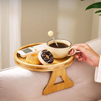 Plateaux de rangement en bambou pour accoudoir de canapé avec porte-gobelet et table, vente en gros d'usine