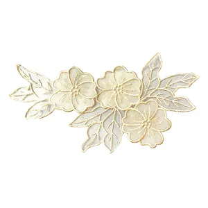 Low Price OEM/ODM New Design Fashion Custom Lace Flower Border Embroidery Patch Clothing Accessories Patches For Dress