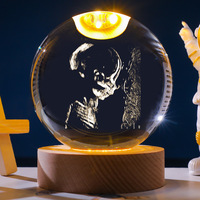Veilleuse personnalisée avec logo, boule de cristal 3D gravée au laser, portrait de nouveau-né, souvenir commémoratif pour animal de compagnie, cadeau